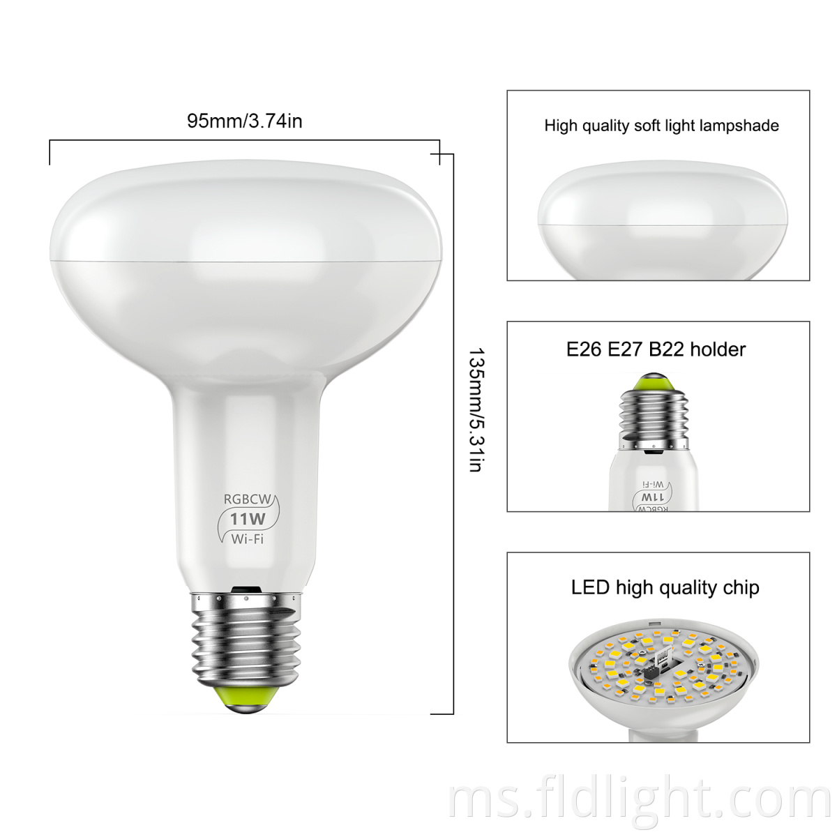 11W smart bulb Dimension